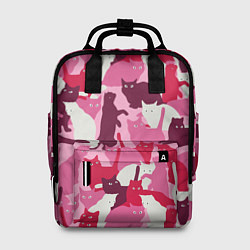 Рюкзак женский Розовый кошачий камуфляж, цвет: 3D-принт