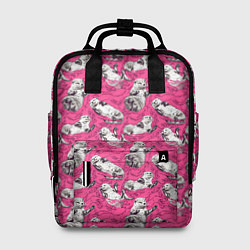 Женский рюкзак Выдры в розовой воде