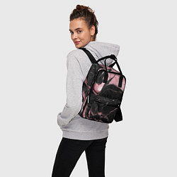 Рюкзак женский Черно-розовый мрамор, цвет: 3D-принт — фото 2