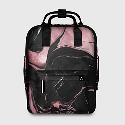 Рюкзак женский Черно-розовый мрамор, цвет: 3D-принт