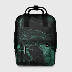 Женский рюкзак Черно-зеленый мрамор