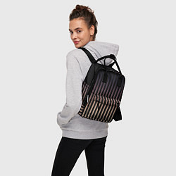 Рюкзак женский Переливающиеся полосы чёрно-бежевый, цвет: 3D-принт — фото 2