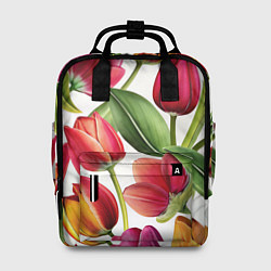 Женский рюкзак Паттерн с тюльпанами