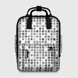 Рюкзак женский Серые квадраты на белом фоне, цвет: 3D-принт