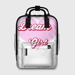 Рюкзак женский Девушка-мечта и розовое сердце, цвет: 3D-принт