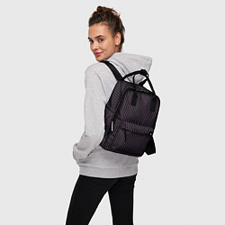Рюкзак женский Тёмный фиолетовый в полоску, цвет: 3D-принт — фото 2