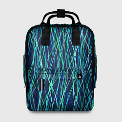 Женский рюкзак Тёмно-синий абстрактный неоновые линии