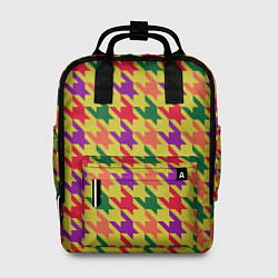 Рюкзак женский Цветные гусиные лапки принт, цвет: 3D-принт