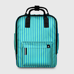 Женский рюкзак Зелёно-голубой полосатый