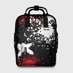 Рюкзак женский Ауди на фоне граффити и брызг красок, цвет: 3D-принт