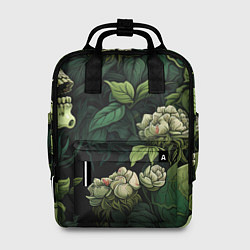 Рюкзак женский Черепа в поле цветов, цвет: 3D-принт