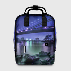 Рюкзак женский Вечерняя Америка - мост, цвет: 3D-принт