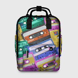 Рюкзак женский Аудио кассеты разноцветные, цвет: 3D-принт