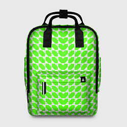 Рюкзак женский Зелёные лепестки шестиугольники, цвет: 3D-принт