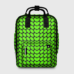 Рюкзак женский Зелёные лепестки шестиугольники, цвет: 3D-принт