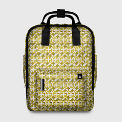 Рюкзак женский Белые плюсики на жёлтом фоне, цвет: 3D-принт