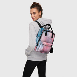 Рюкзак женский Пастельно-голубые и розовые перья, цвет: 3D-принт — фото 2