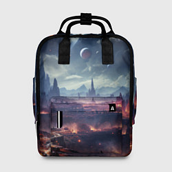 Рюкзак женский Фантастическая планета внутри космоса, цвет: 3D-принт