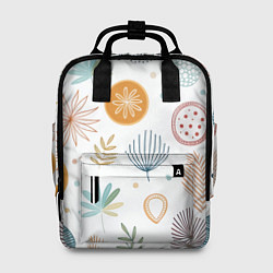 Рюкзак женский Листья и узоры, цвет: 3D-принт