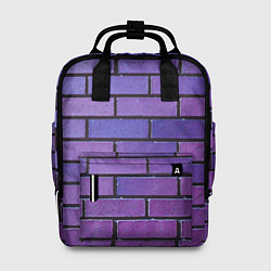 Женский рюкзак Кирпичная стена фиолетовый паттерн