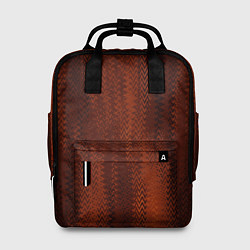 Рюкзак женский Ярко-коричневый волнистыми линиями, цвет: 3D-принт