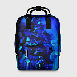 Рюкзак женский Осколки плиток и синий огонь, цвет: 3D-принт