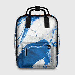 Женский рюкзак Бело-синий мрамор