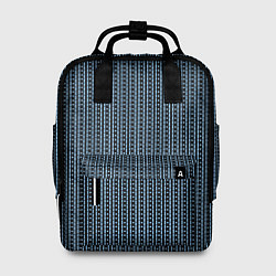 Рюкзак женский Чёрно-синий полосы в горошек, цвет: 3D-принт