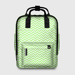 Рюкзак женский Светло-зелёный ломаные полосы, цвет: 3D-принт
