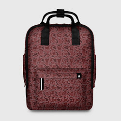 Рюкзак женский Тёмный красно-коричневый узорный, цвет: 3D-принт