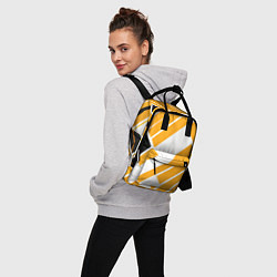 Рюкзак женский Жёлтые широкие линии на белом фоне, цвет: 3D-принт — фото 2