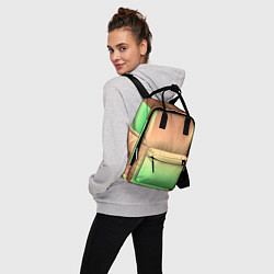 Рюкзак женский Фисташковый комбинированный градиент, цвет: 3D-принт — фото 2