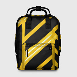 Женский рюкзак Чёрно-белые полосы на жёлтом фоне