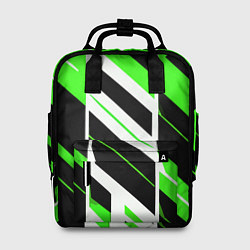 Женский рюкзак Black and green stripes on a white background