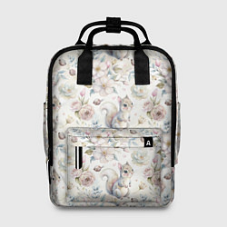 Рюкзак женский Нежная белочка в цветах, цвет: 3D-принт