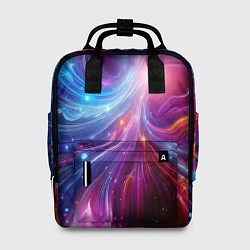 Рюкзак женский Неоновая абстракция - нейросеть, цвет: 3D-принт