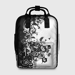 Рюкзак женский Чёрно белый стильный узор, цвет: 3D-принт