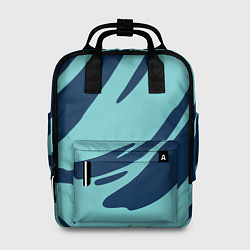 Женский рюкзак Тёмно-синий и бирюзовый абстракция