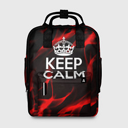 Рюкзак женский Keep calm flame red, цвет: 3D-принт