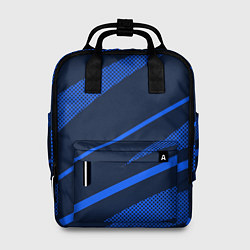 Рюкзак женский Тёмный синий абстракция полосы, цвет: 3D-принт