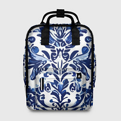 Рюкзак женский Гжель русский узор акварель, цвет: 3D-принт