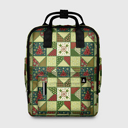 Рюкзак женский Лоскутный рождественский узор, цвет: 3D-принт