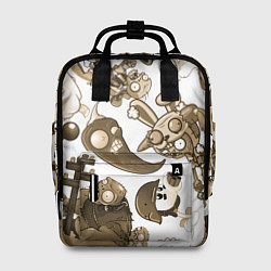 Рюкзак женский Растения против зомби в бежевых тонах, цвет: 3D-принт