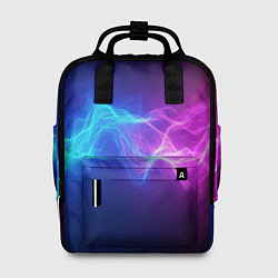 Рюкзак женский Звуковая волна неоновый узор, цвет: 3D-принт