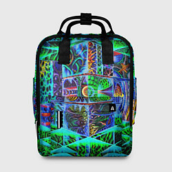 Рюкзак женский Психоделика узор кислотный, цвет: 3D-принт
