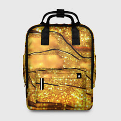 Рюкзак женский Золотая текстура с блестками, цвет: 3D-принт