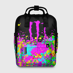 Рюкзак женский Monster energy краски неоновые, цвет: 3D-принт
