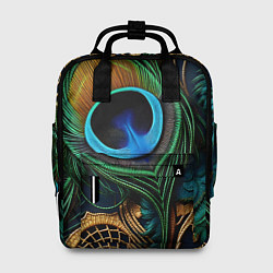 Женский рюкзак Узоры и перья павлина