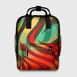 Рюкзак женский Жаркая полосатая абстракция, цвет: 3D-принт