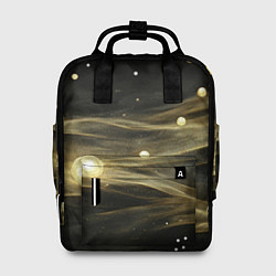 Женский рюкзак Золотистый свет на черной текстуре